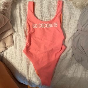 Neon pink one piece swimsuit